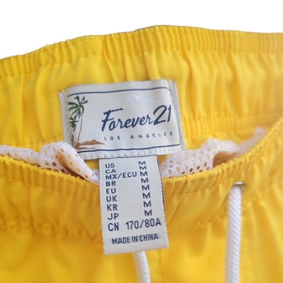 MENS DRAWSTRING YELLOW SWIM TRUNKS BEACH SUMMER - Picture 7 of 8